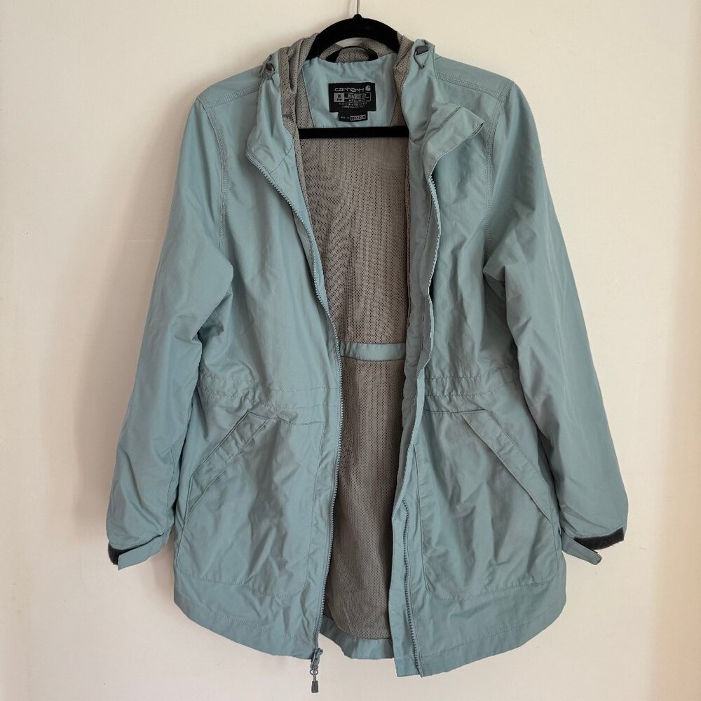 Carhartt Women’s Rain Defender Lightweight Coat Jacket Tourmaline Blue Size M